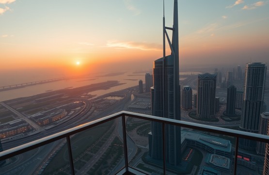 Luxury Dubai apartment view of Burj Khalifa