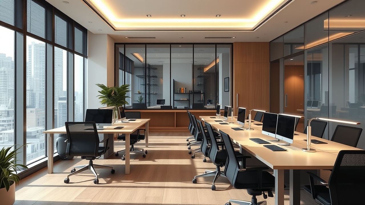 Modern co-working space in Dubai serviced apartment