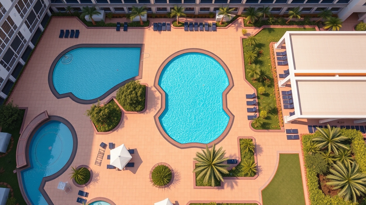 Family pool area in Dubai Motor City