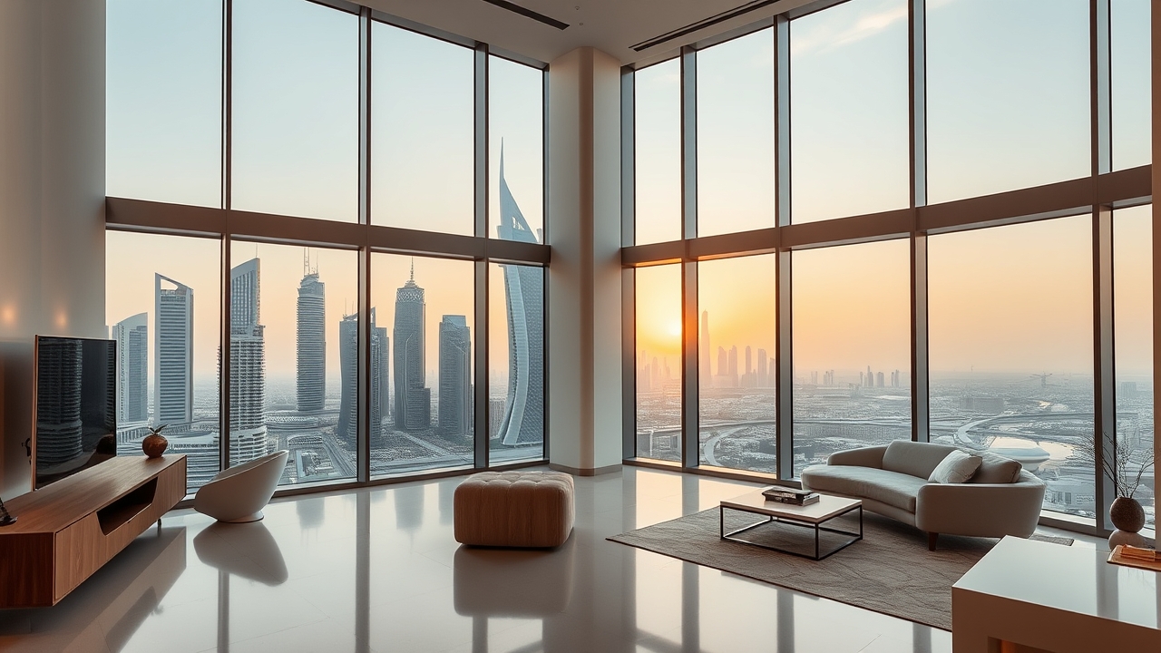 Modern luxury serviced apartment interior Abu Dhabi