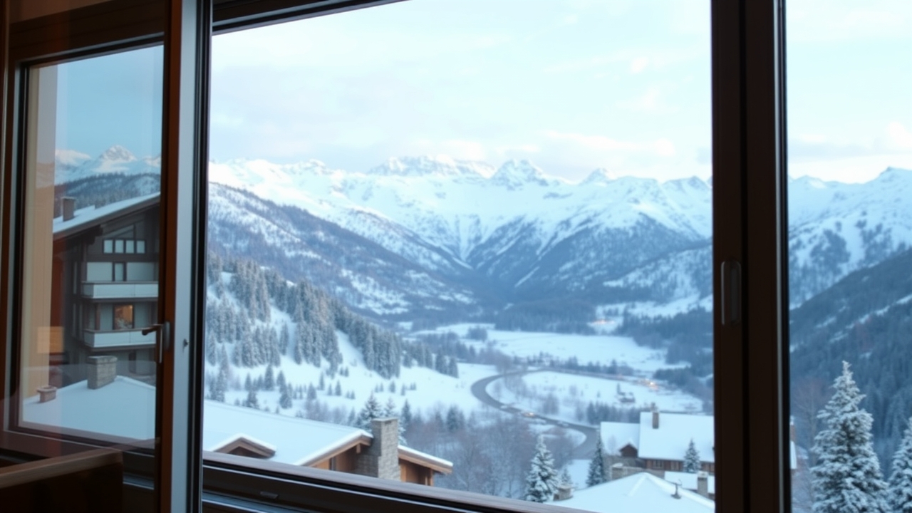 Alpine view from Swiss penthouse window