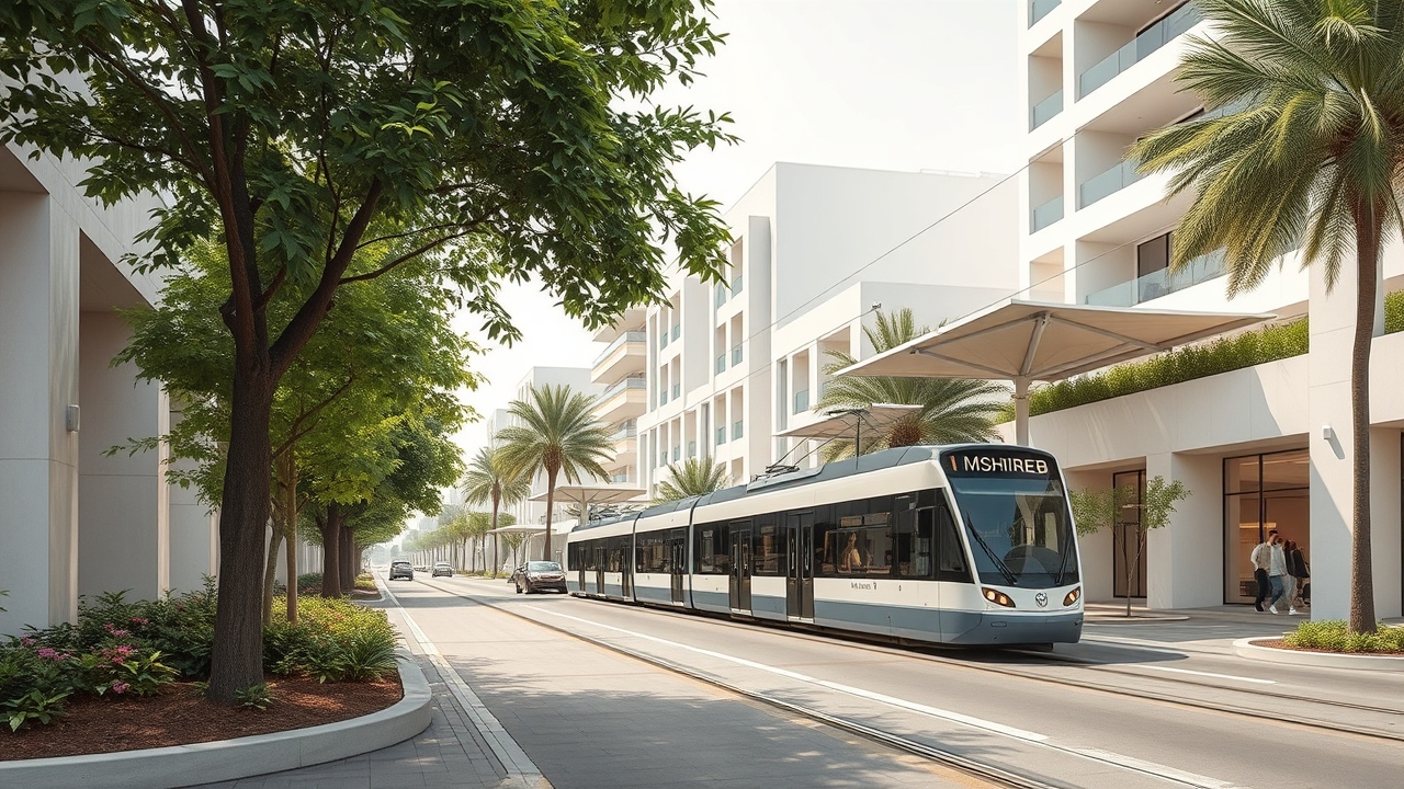 Msheireb Downtown Doha sustainable street and tram