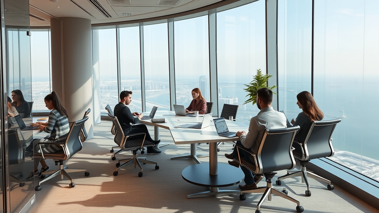 Coworking space in a Lusail residential development