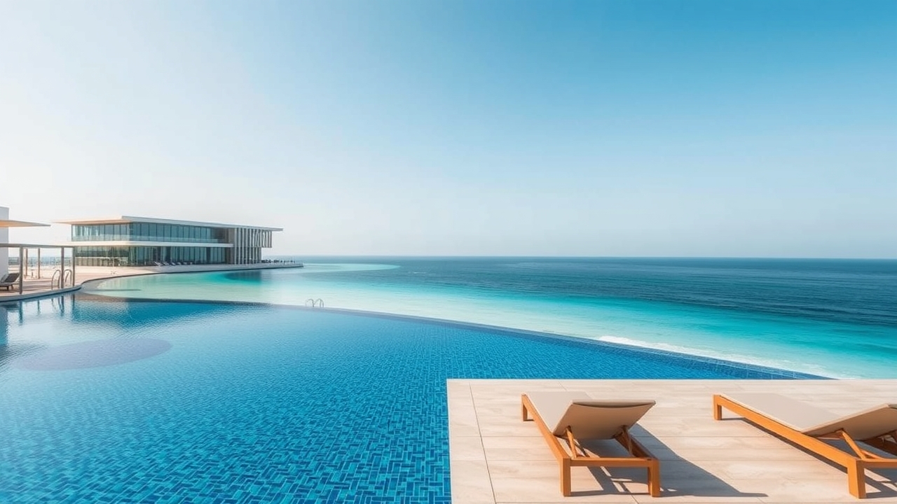 Beach club amenities on Qetaifan Island North