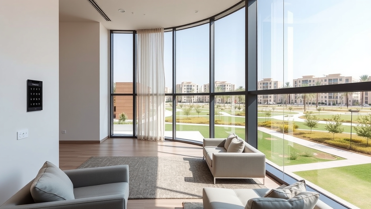 Modern smart apartment interior in Al Furjan Dubai