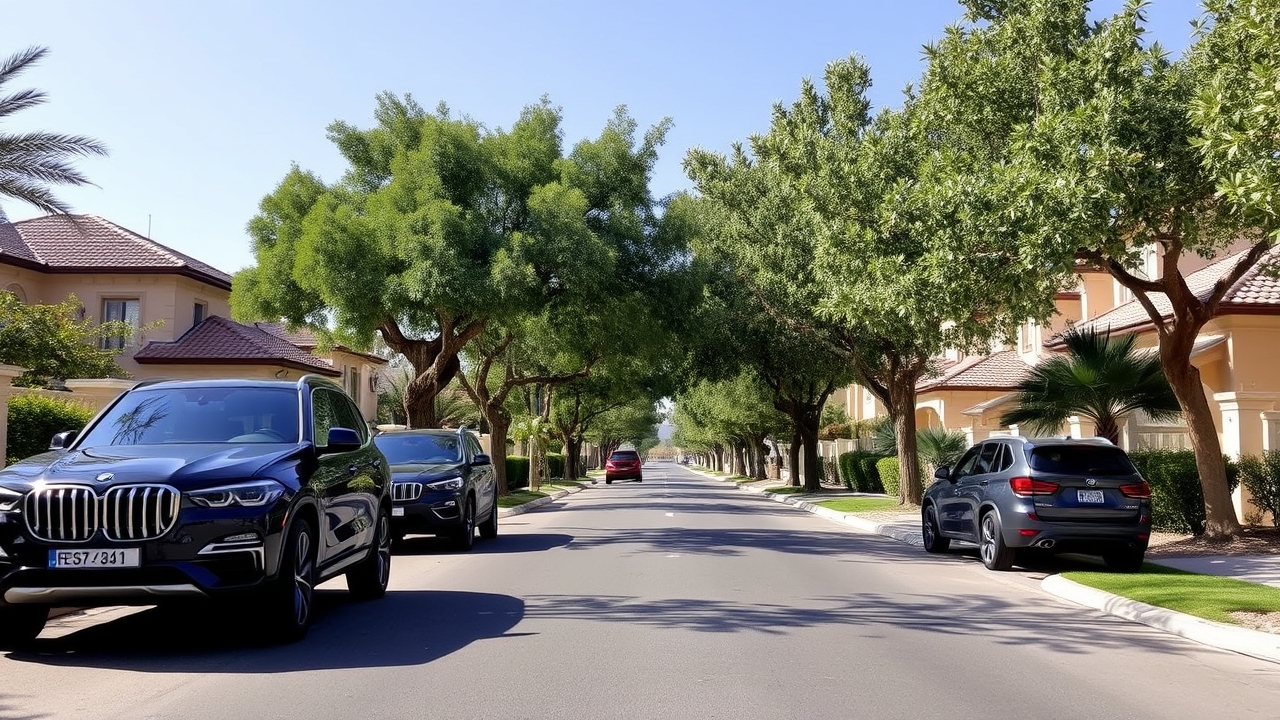 Residential villa street in Al Furjan North