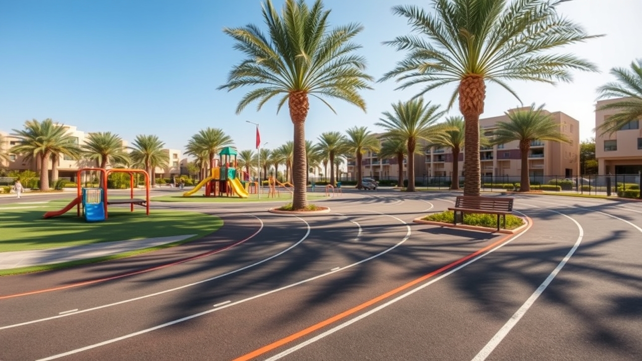 Community park and green space in Al Furjan