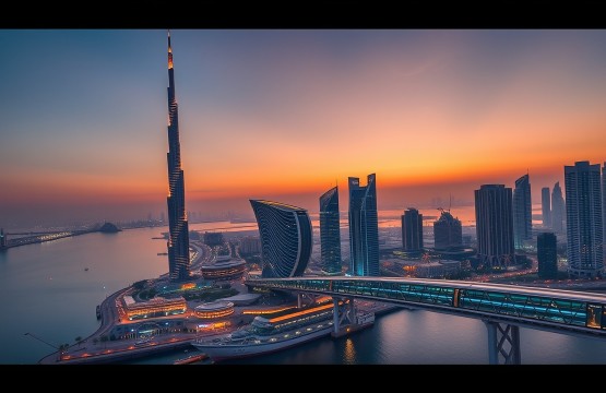 Dubai Creek Harbour 2026 skyline and architectural tower at sunset