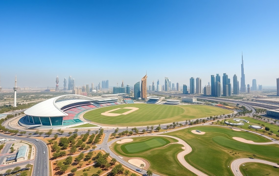 Dubai Sports City skyline and Els Club 2026