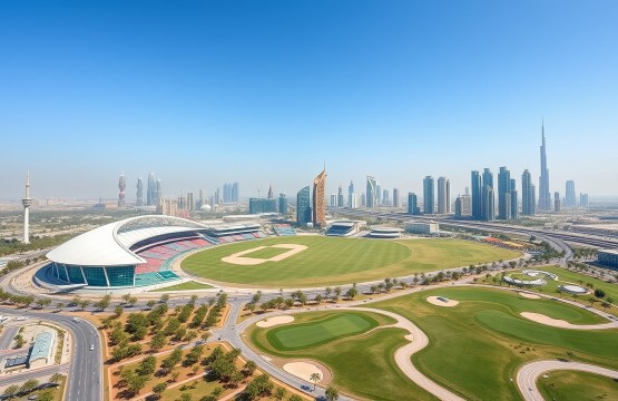 Dubai Sports City skyline and Els Club 2026