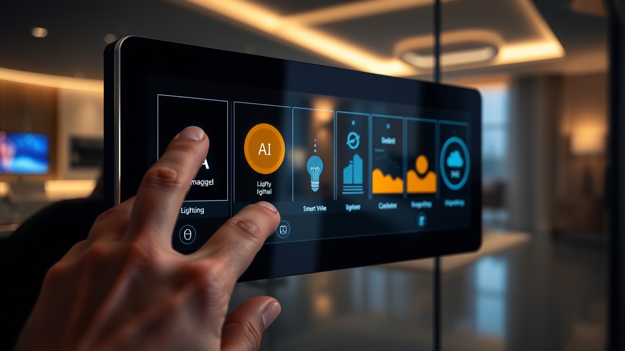 Smart home technology in a Dubai villa