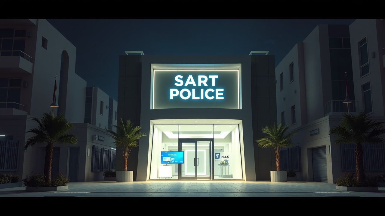 Smart Police Station in a modern Dubai neighborhood