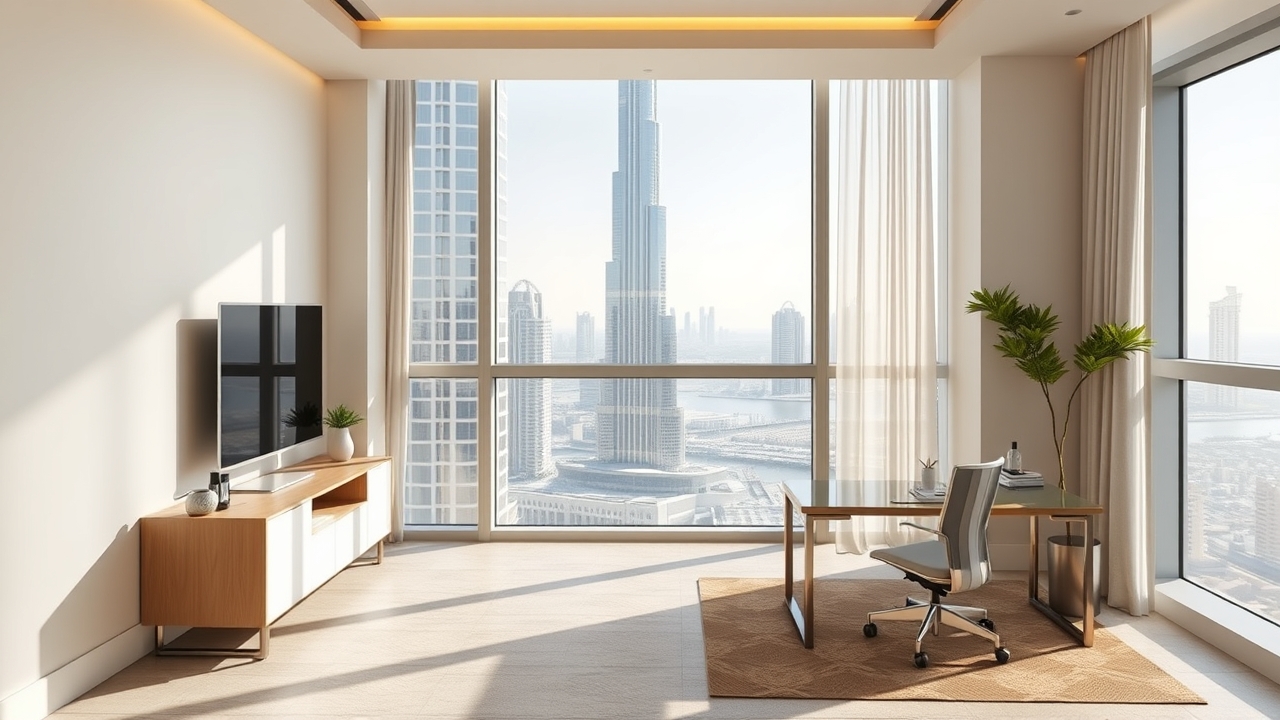Luxury serviced apartment with home office in Downtown Dubai