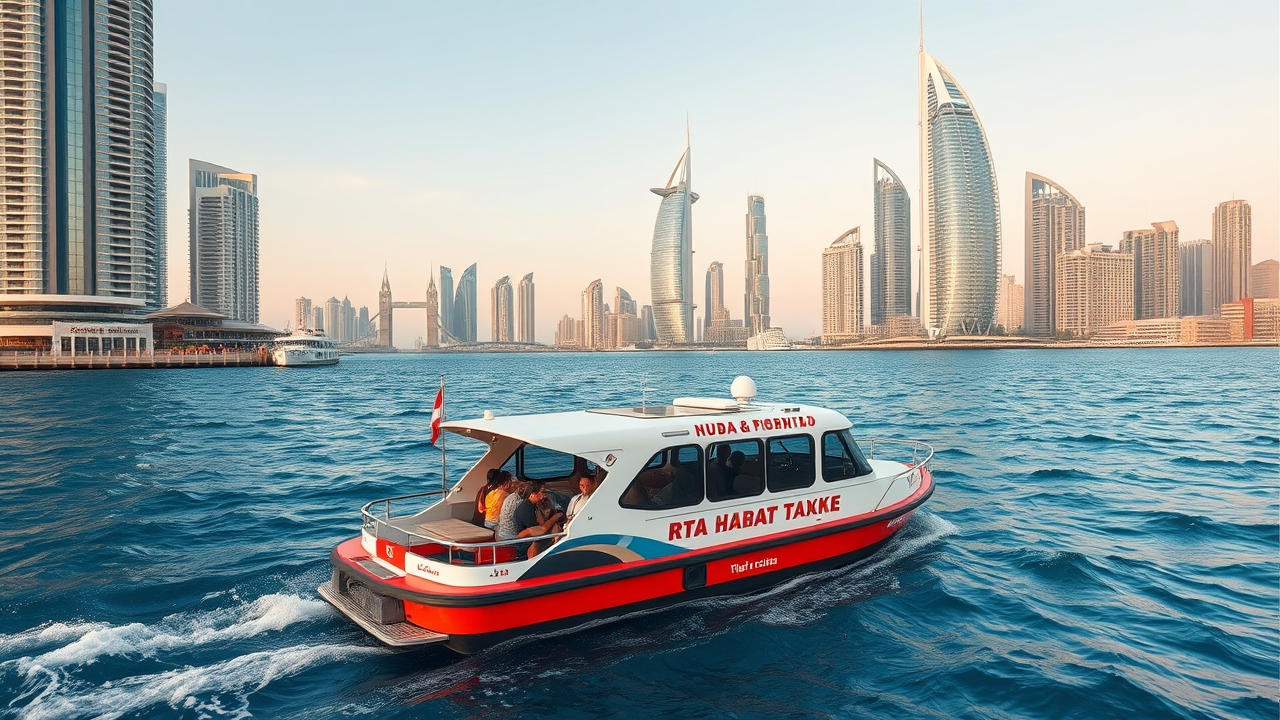 RTA water taxi in Dubai Marina near JBR