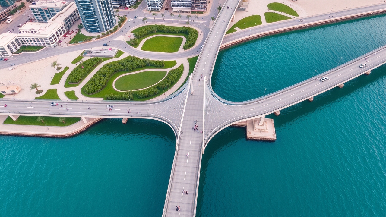 Pedestrian bridges and beach access in JBR