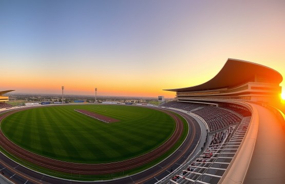Meydan Racecourse at sunset