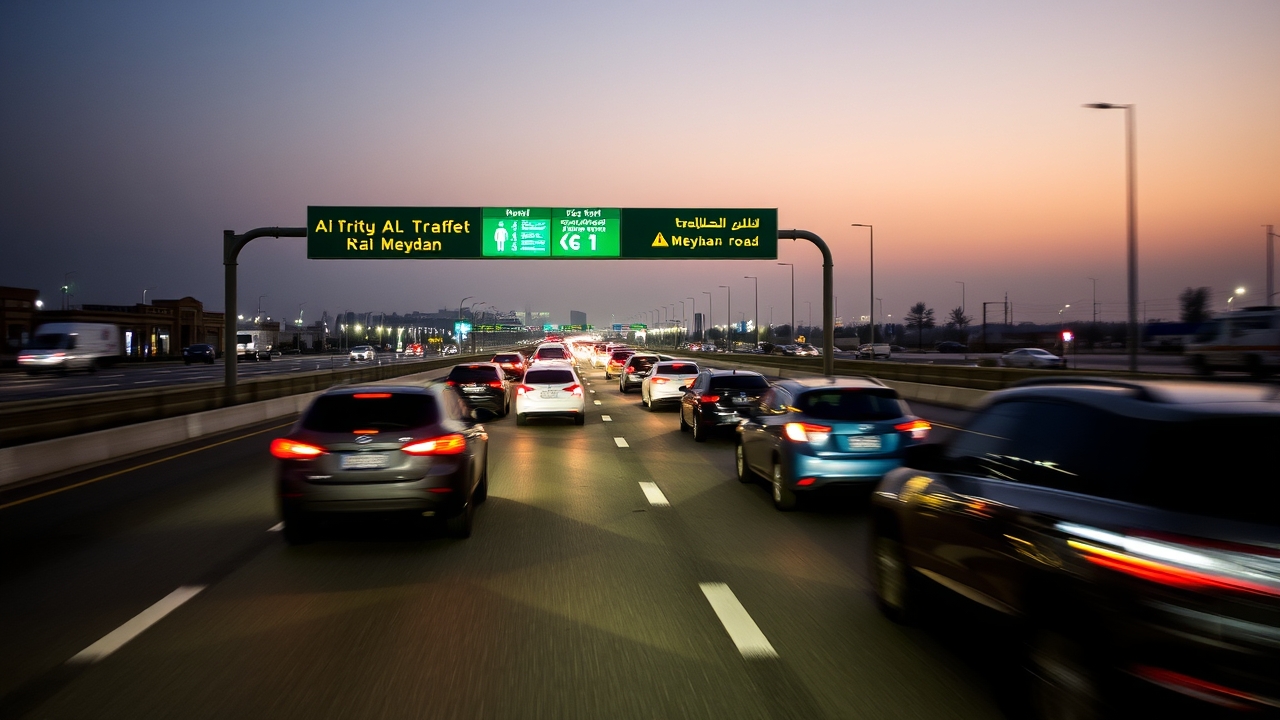 Al Khail Road traffic Meydan