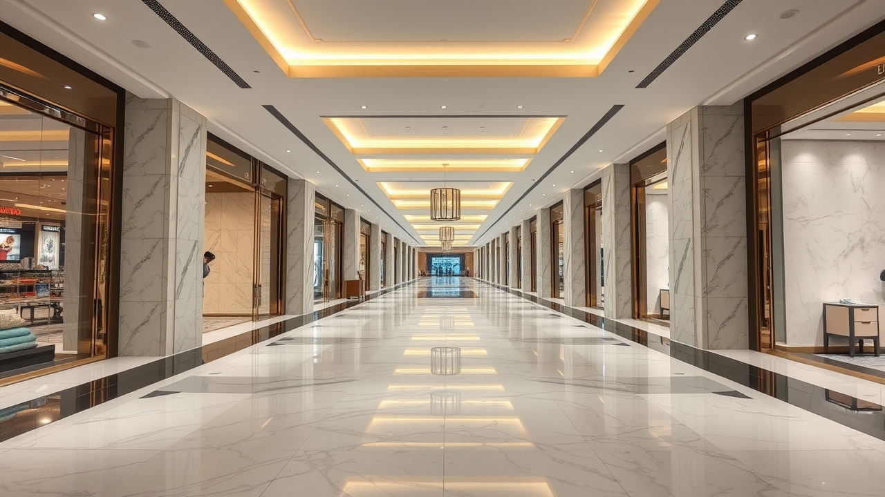 Modern shopping mall interior architecture in Mirdif
