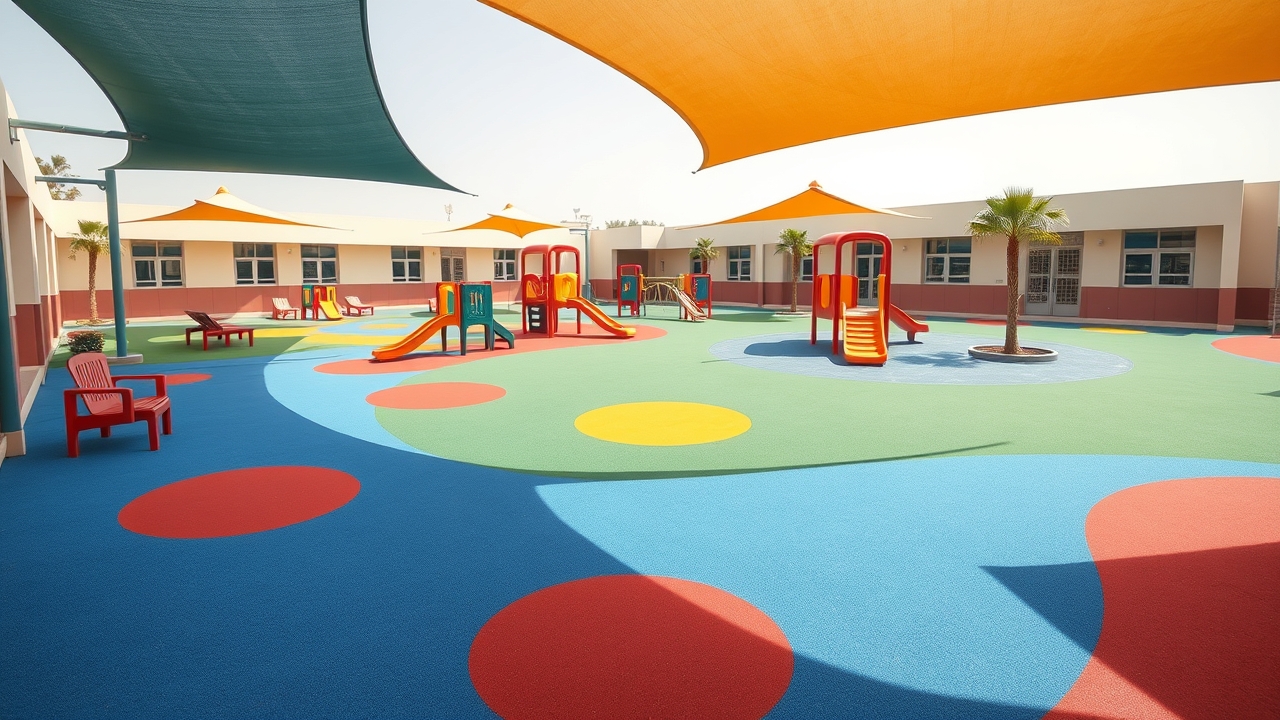 Modern school playground facilities in Mirdif