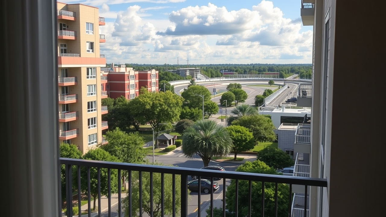 View from a Motor City apartment balcony