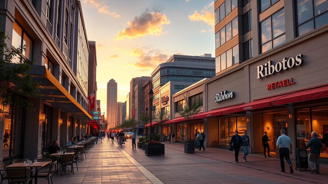 Retail and dining boulevard in Motor City Dubai