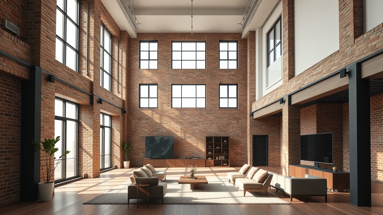 Luxury industrial loft interior in Al Quoz Dubai