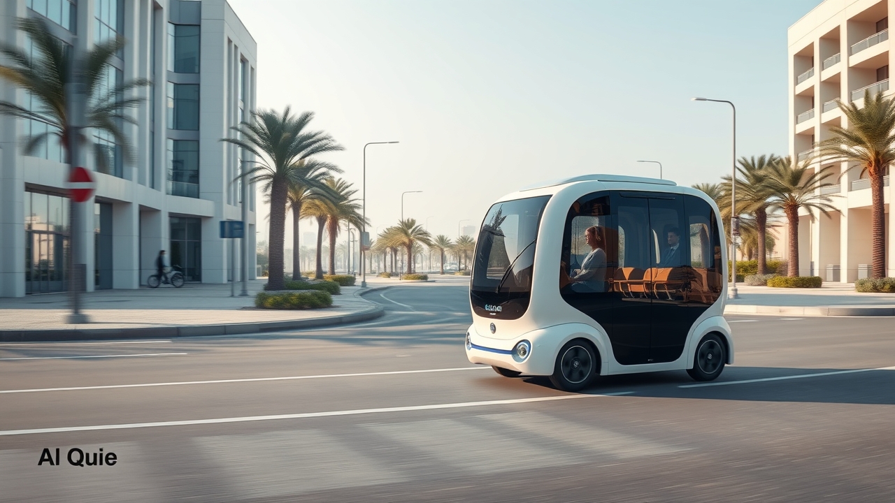 Autonomous shuttle pod in Al Quoz Creative Zone