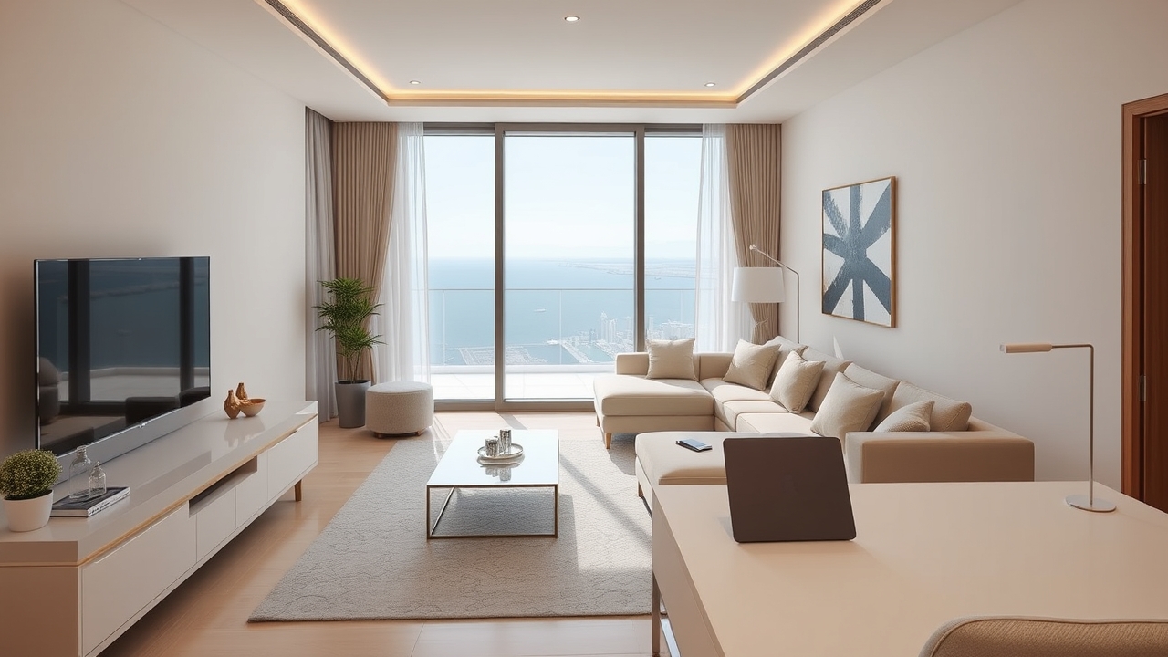 Modern serviced apartment interior Al Sufouh Dubai