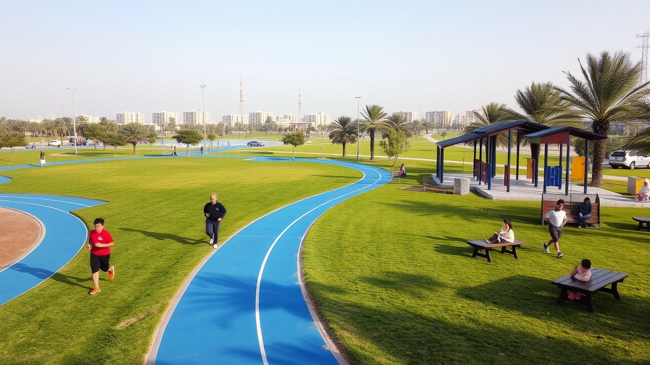 Al Sufouh Park jogging track and green space