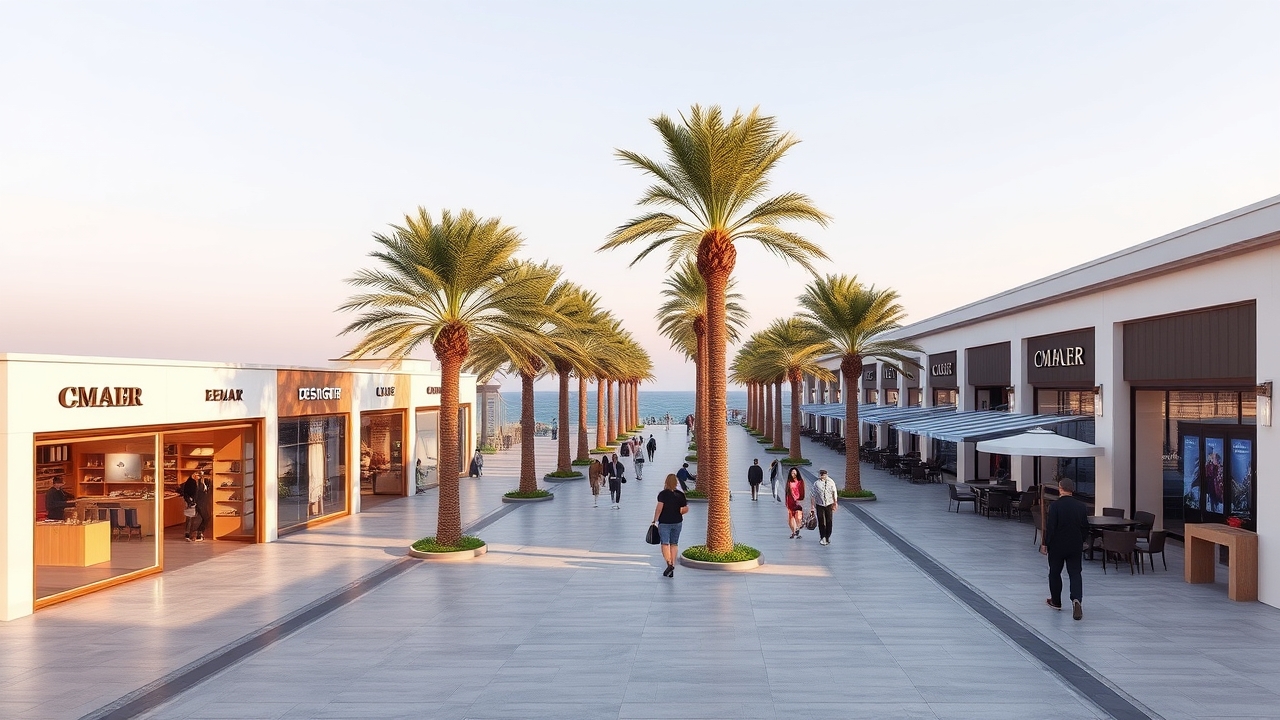 Luxury retail promenade at Emaar Beachfront