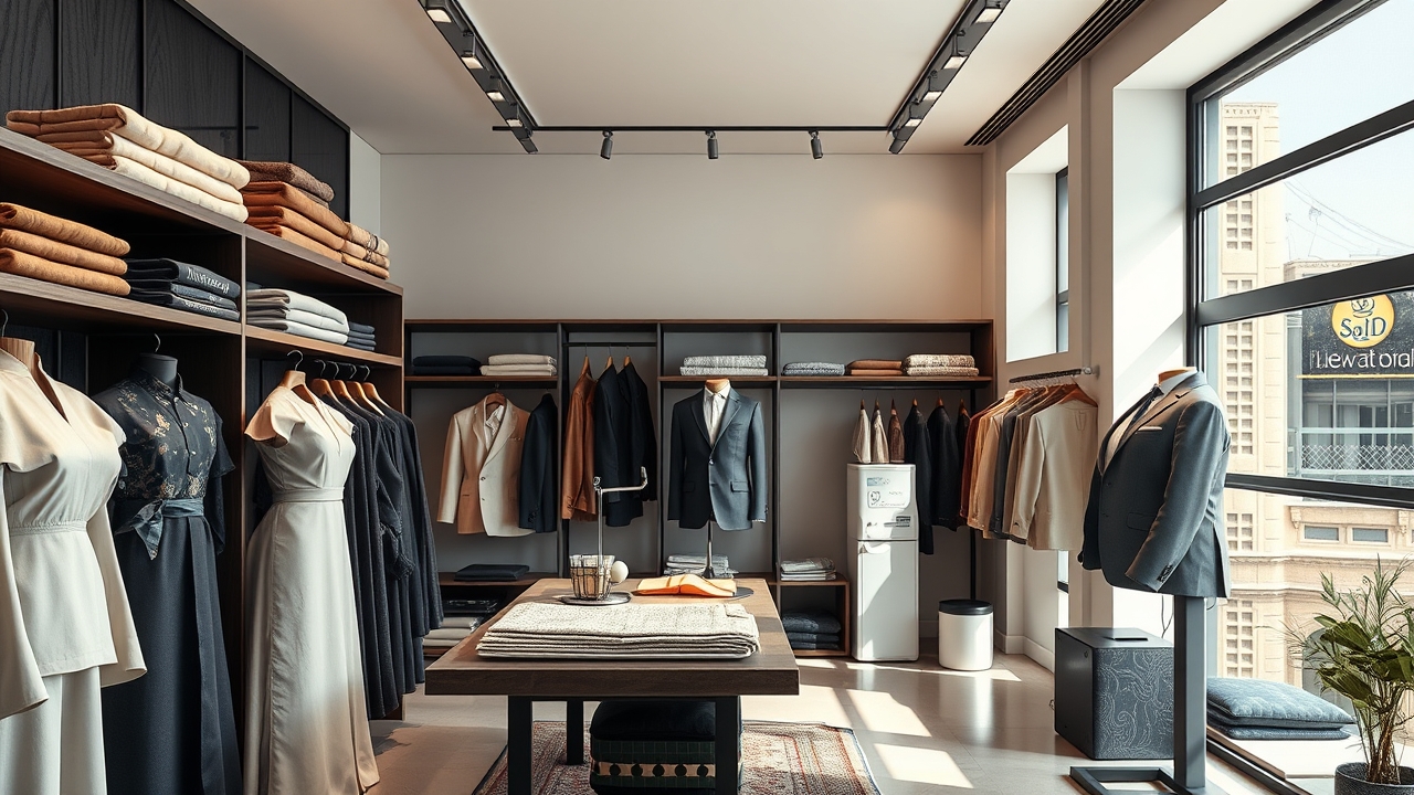 Modern bespoke tailor shop in Satwa