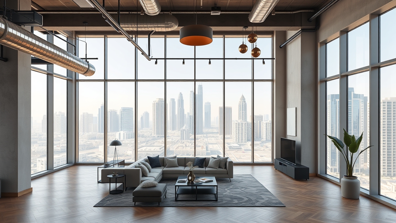 Industrial loft interior Satwa Dubai