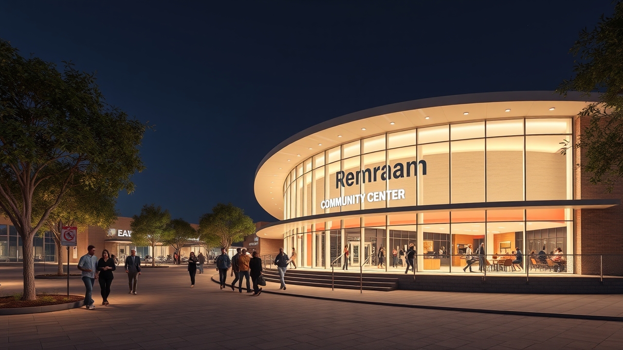 Remraam Community Center night atmosphere