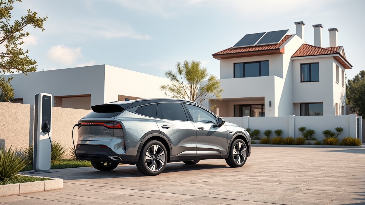 EV charging at a modern Dubai villa