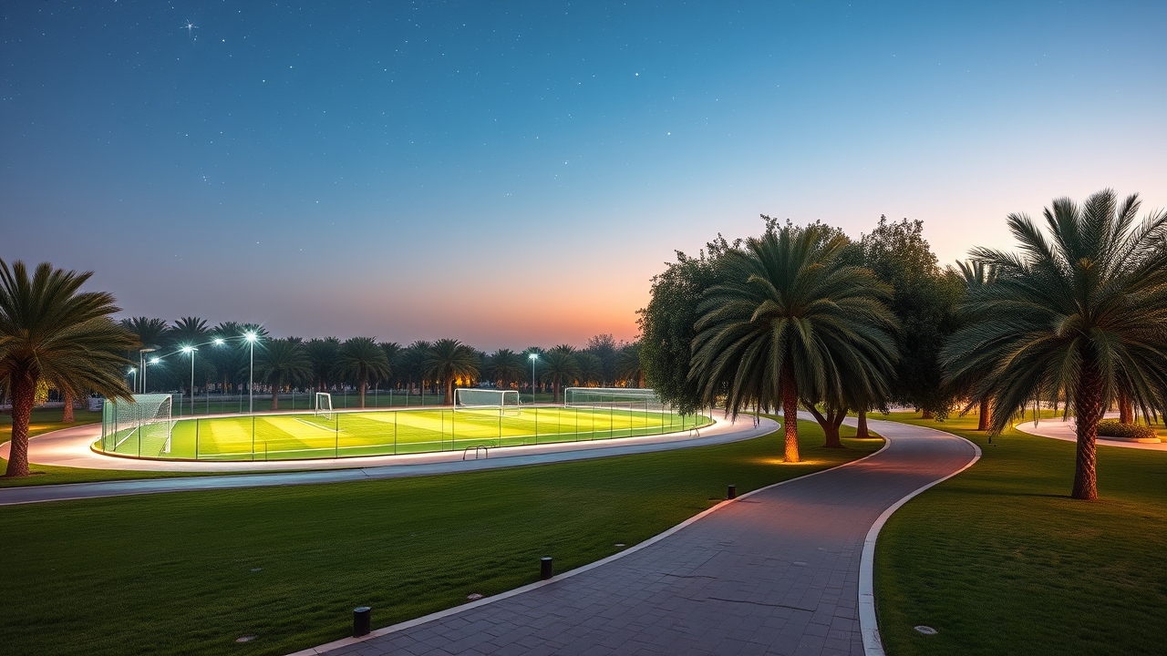 Mira central park evening landscape