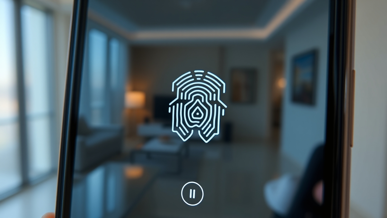 Biometric verification on a smartphone in Dubai