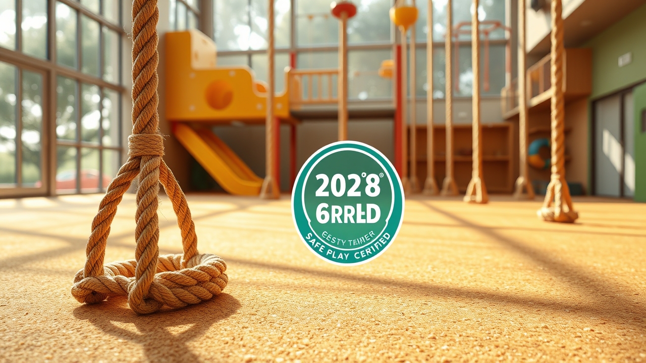 Certified safe indoor playground with eco-friendly materials