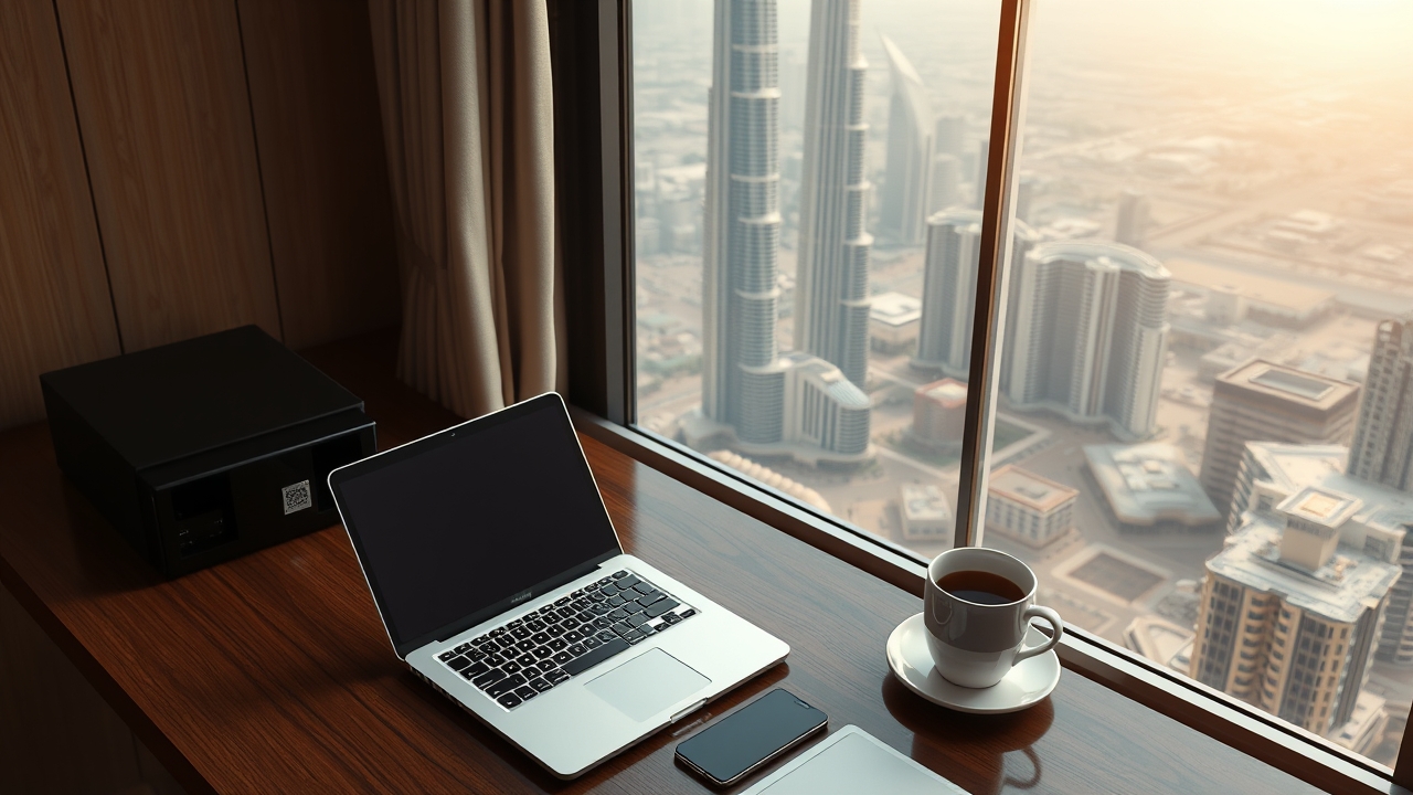 Dubai professional office with Burj Khalifa view