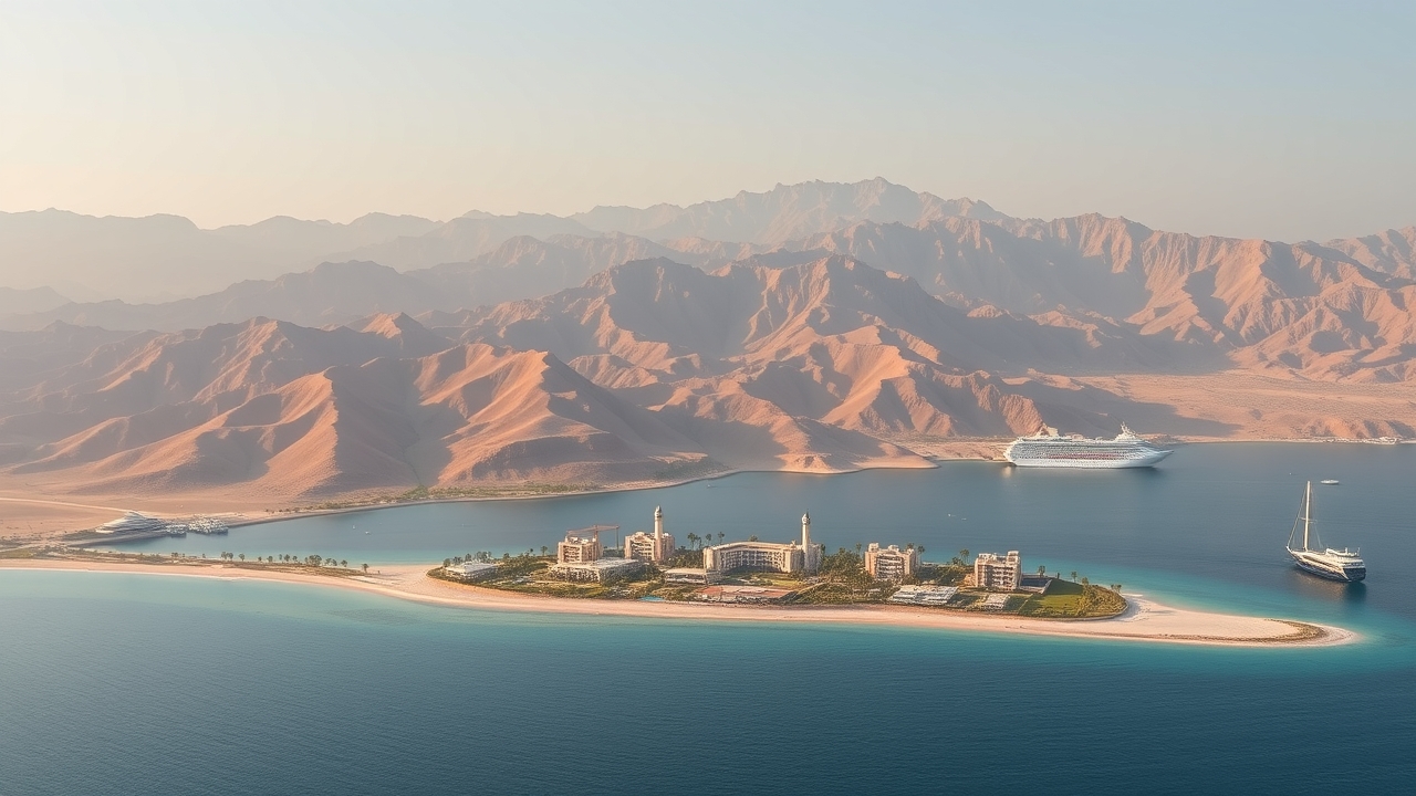 Khor Fakkan coastline and mountain scenery