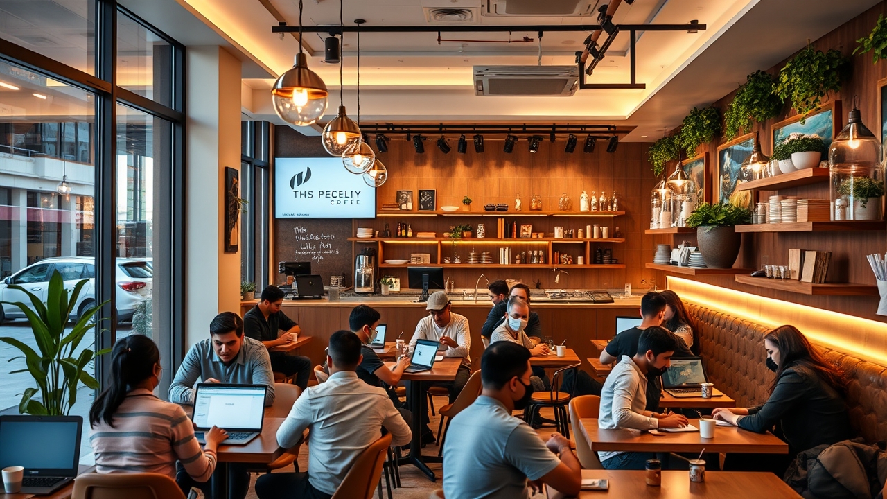 Coffee shop for remote work in Sharjah University City