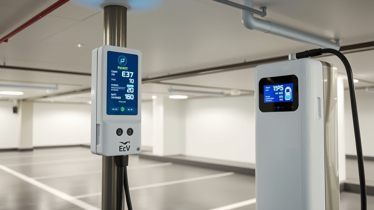 EV charging station in a Dubai residential parking bay