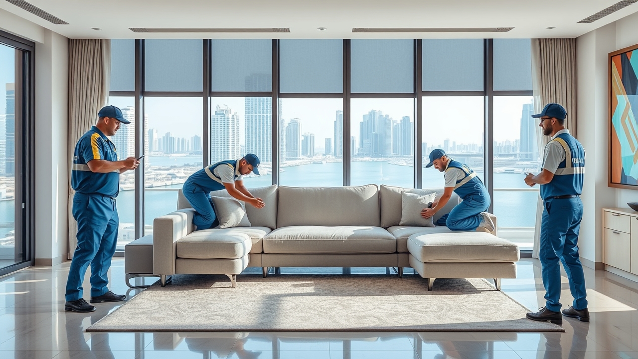 Furniture assembly team in a Dubai Marina short-term rental