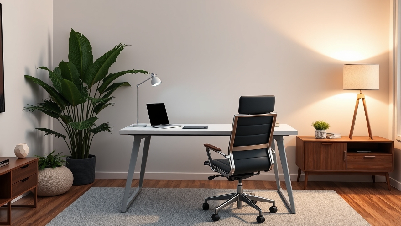 Dedicated workspace with rented furniture in a Dubai apartment