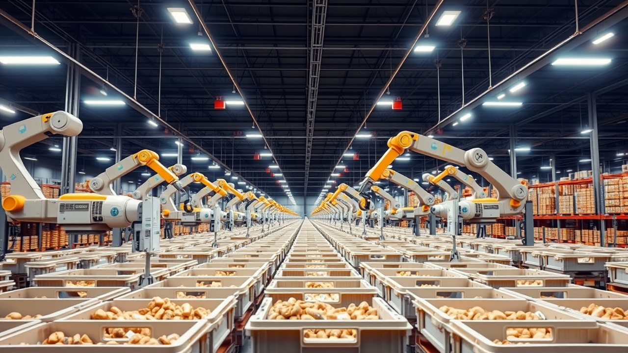 Automated grocery fulfillment warehouse