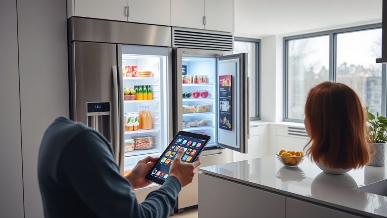Smart fridge inventory scanning with tablet