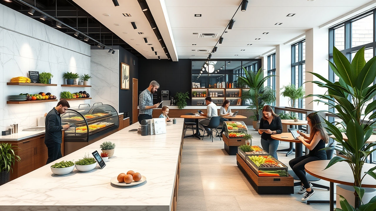 Healthy cafe and workspace inside a premium Dubai fitness center