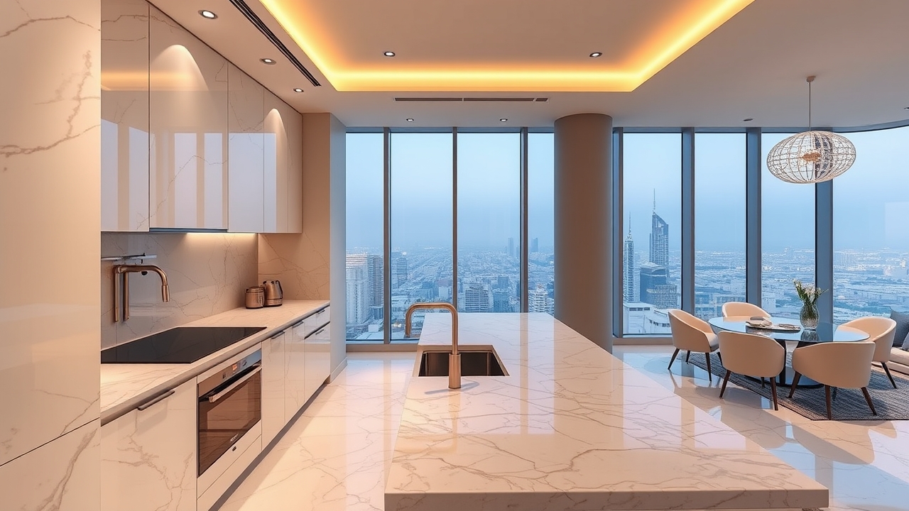 Modern penthouse kitchen in Al Khobar