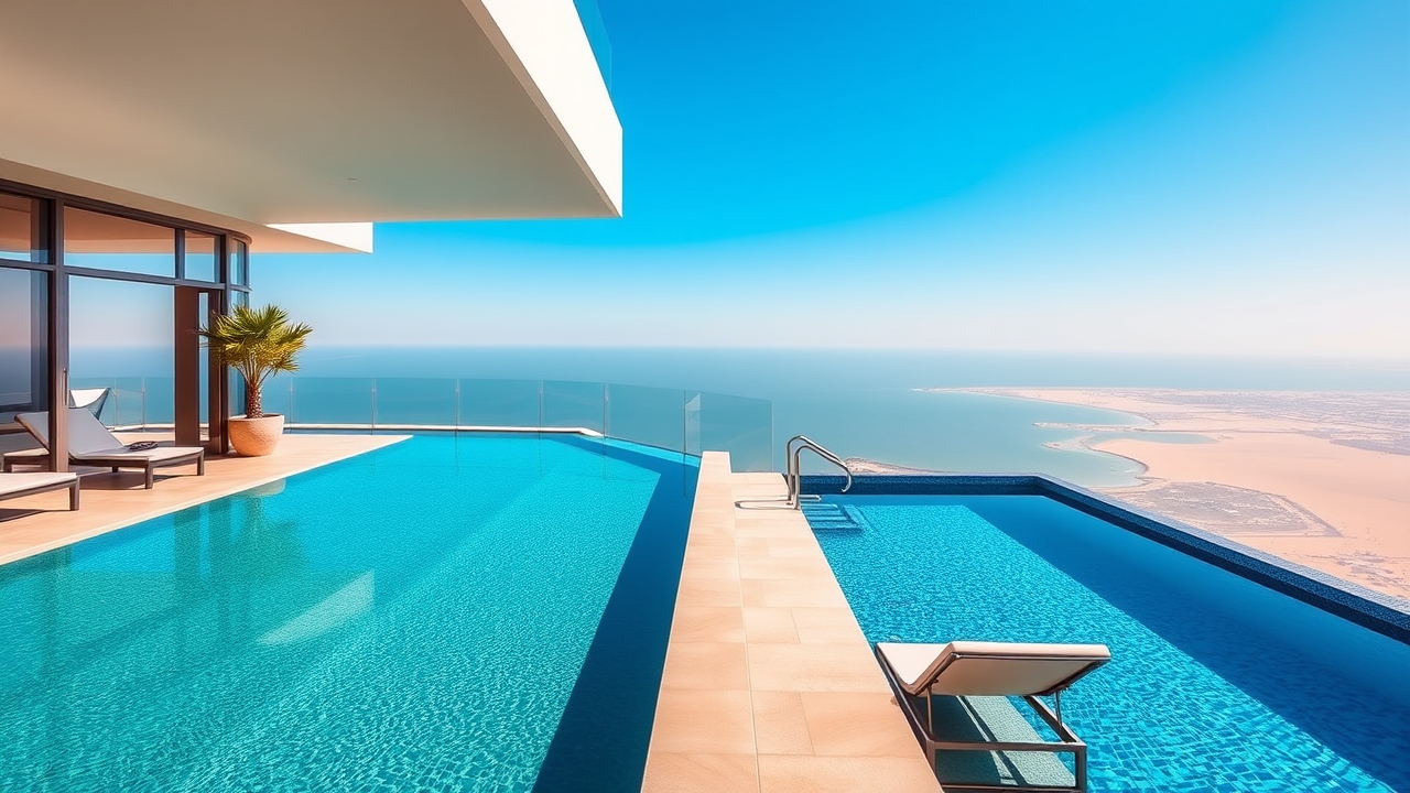 Private rooftop infinity pool with sea view