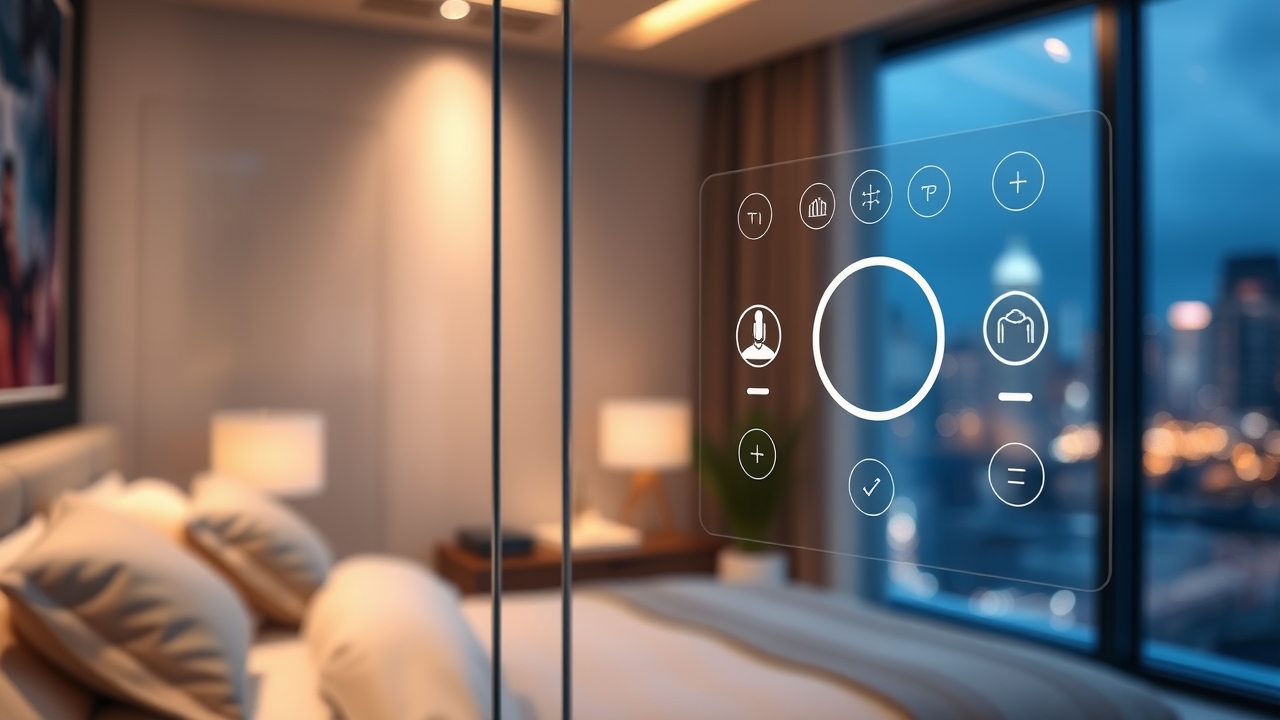 Smart home interface in a luxury apartment