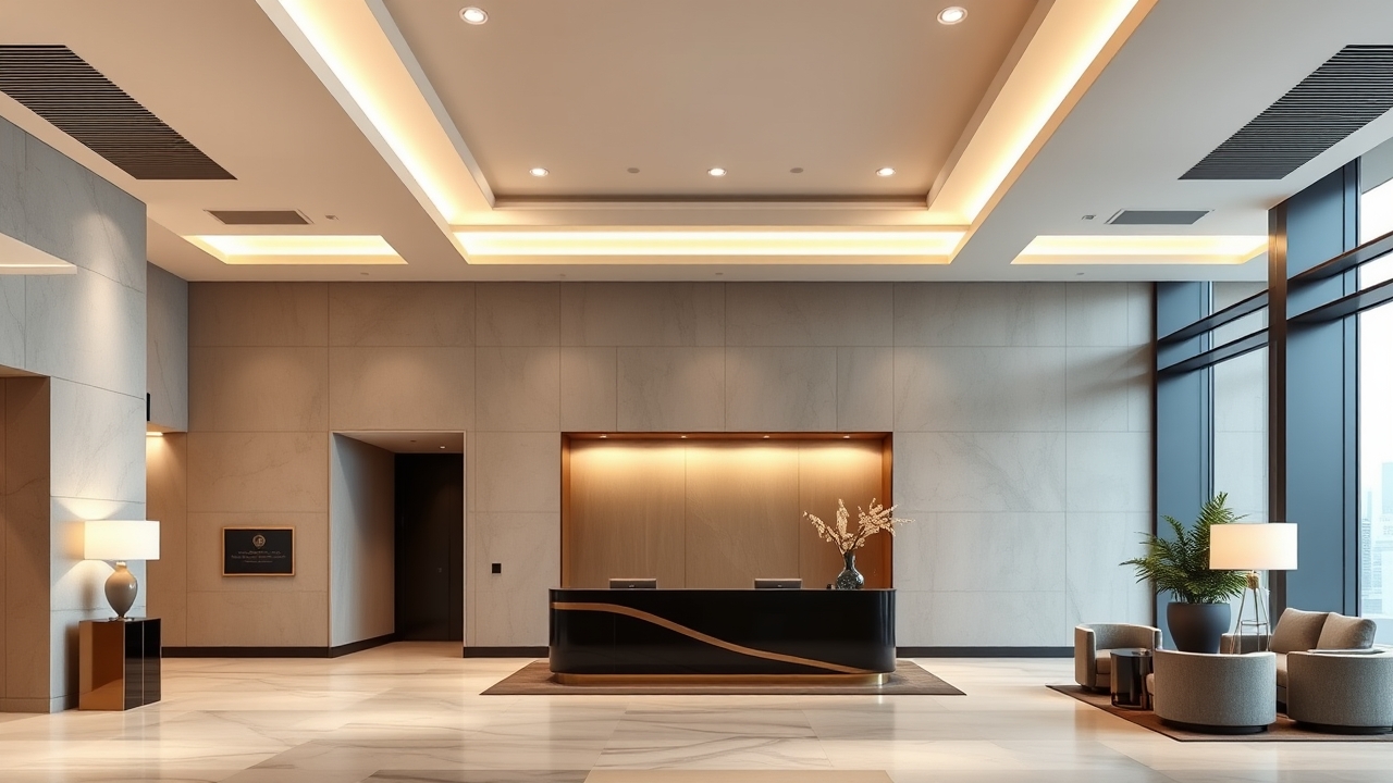 Luxury serviced apartment lobby design